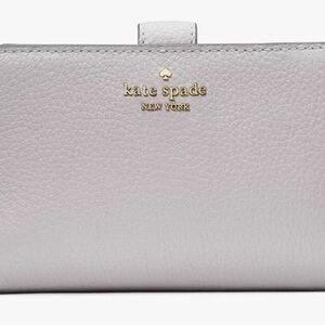 NWT | Kate Spade | Lena Medium Bifold Gray Pebbled Leather